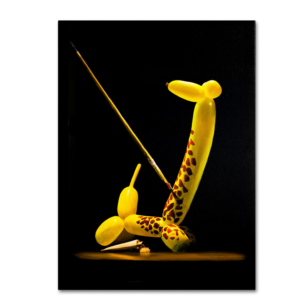 Roderick Stevens 'Balloon Giraffe' 14 X 19 Canvas Art