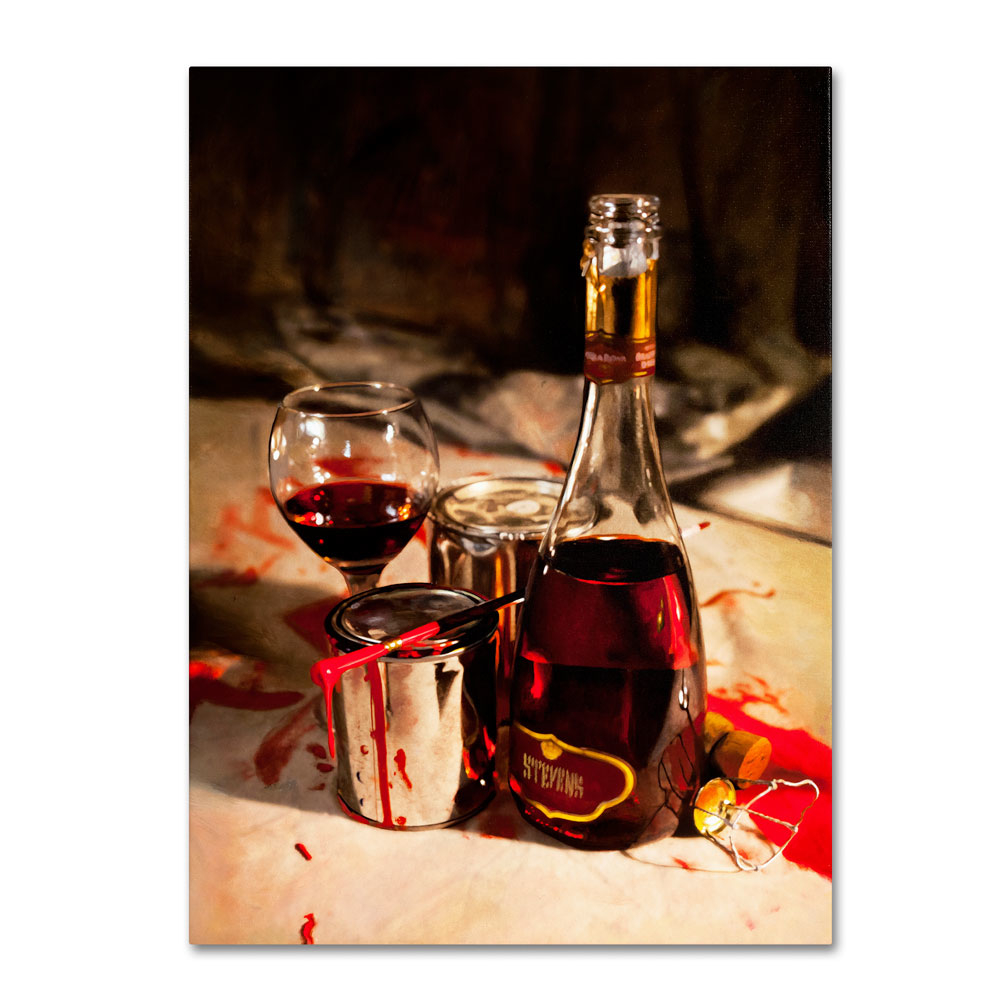 Roderick Stevens 'Red Label Wine' 14 X 19 Canvas Art
