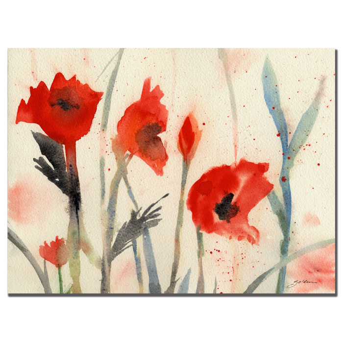 Sheila Golden 'Poppies' 14 X 19 Canvas Art