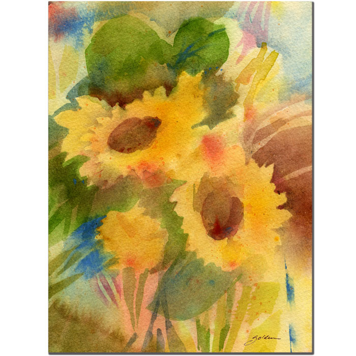 Sheila Golden 'Garden Sunflowrs' 14 X 19 Canvas Art