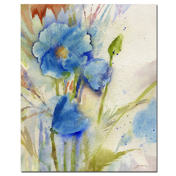 Sheila Golden 'Magical Blue Poppy' 14 X 19 Canvas Art