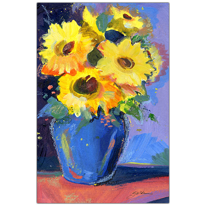 Sheila Golden 'Sunflowers II' 14 X 19 Canvas Art