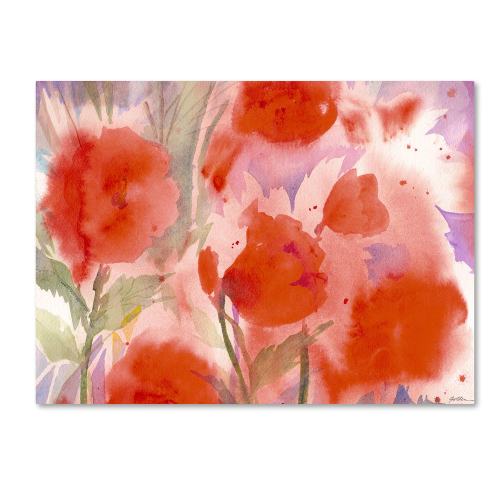 Sheila Golden 'Crimson Field' 14 X 19 Canvas Art