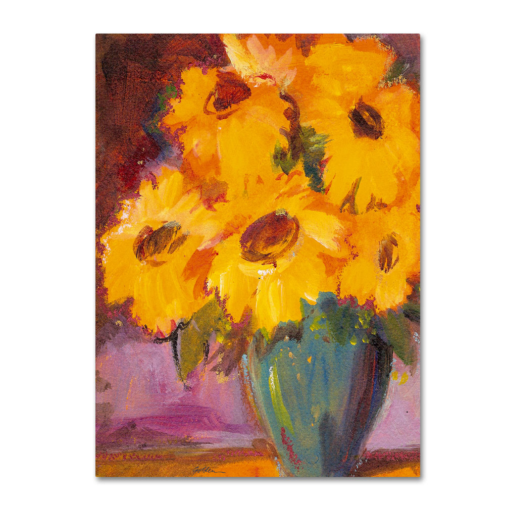 Sheila Golden 'Sunflower #5' 14 X 19 Canvas Art