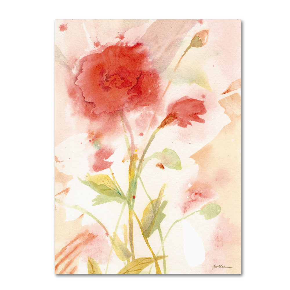 Sheila Golden 'Wild Rose' 14 X 19 Canvas Art