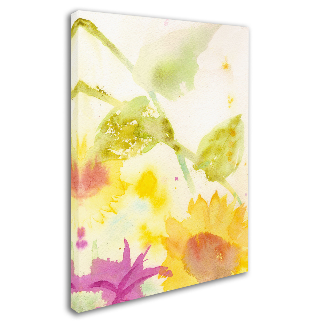 Sheila Golden 'Wind Sunflowers' 14 X 19 Canvas Art
