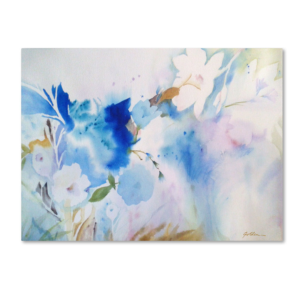 Sheila Golden 'Blue Whispers' 14 X 19 Canvas Art