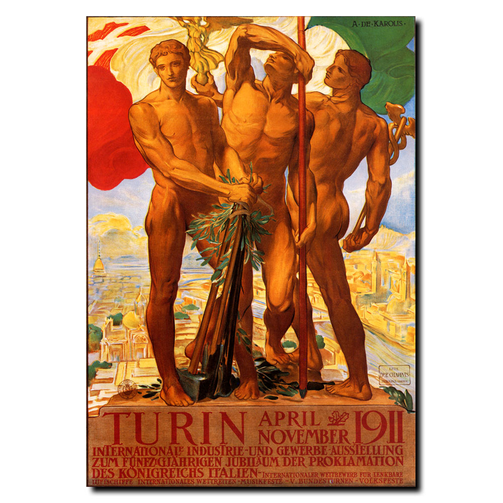 Adolfo Carolis 'Turin 1911' 14 X 19 Canvas Art