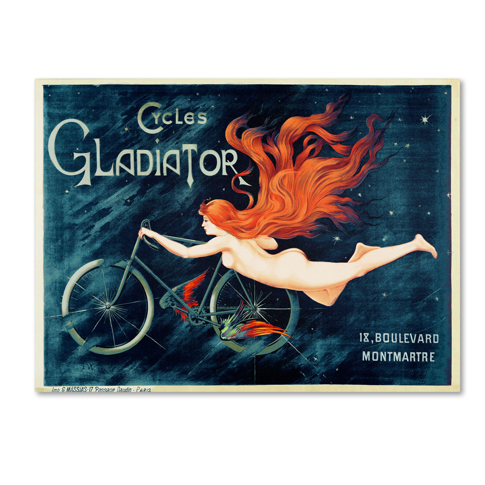 Georges Massias 'Cycles Gladiator' 14 X 19 Canvas Art