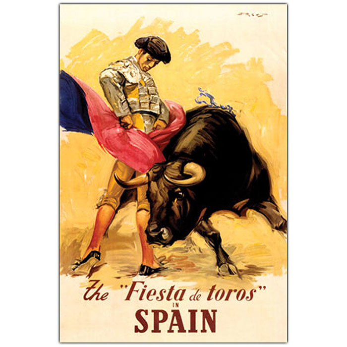 The Fiesta De Toros Spain' 14 X 19 Canvas Art