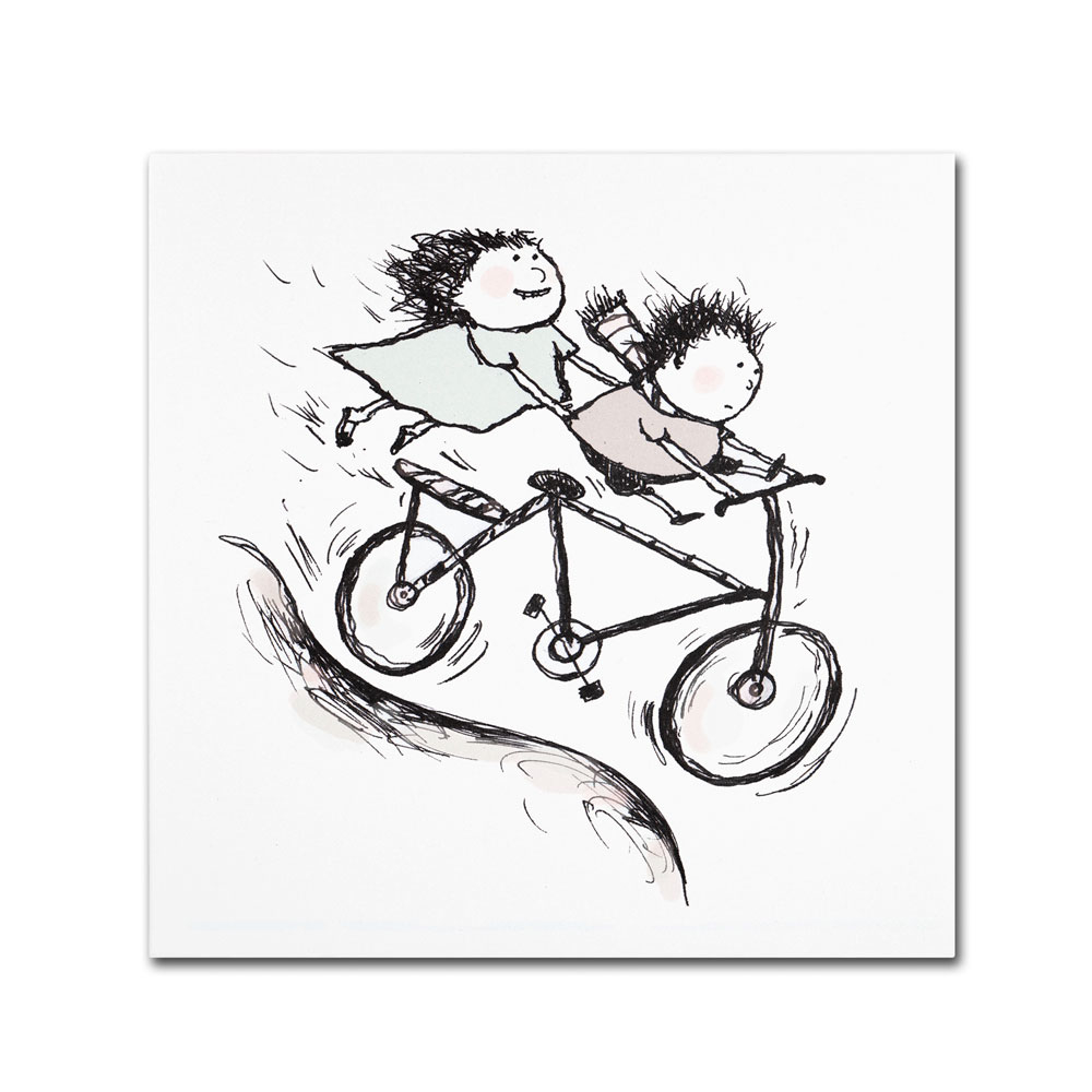 Carla Martell 'Bike Kids' Canvas Wall Art 14 X 14