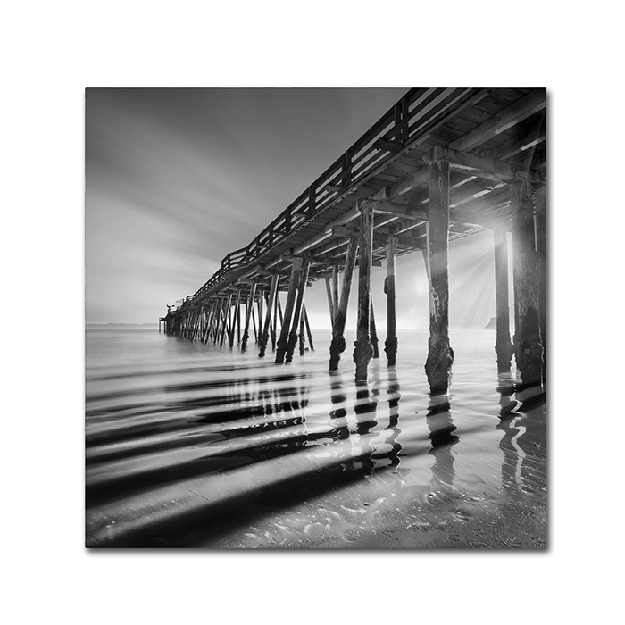 Moises Levy 'Pier And Shadows' Canvas Wall Art 14 X 14