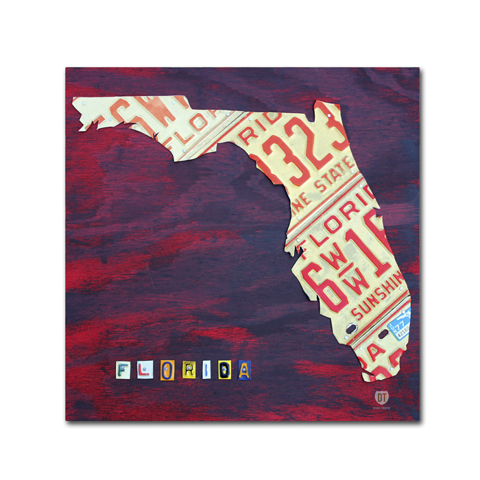 Design Turnpike 'Florida License Plate' Canvas Wall Art 14 X 14