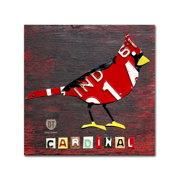 Design Turnpike 'Indiana Cardinal' Canvas Wall Art 14 X 14