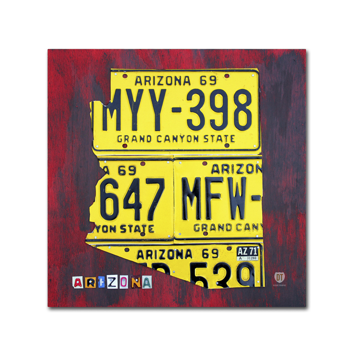 Design Turnpike 'Arizona License Plate' Canvas Wall Art 14 X 14