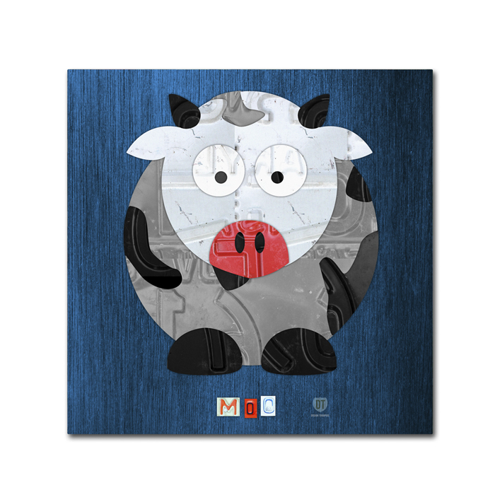 Design Turnpike 'Moo The Cow' Canvas Wall Art 14 X 14