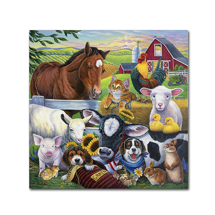 Jenny Newland 'Farm Friends' Canvas Wall Art 14 X 14