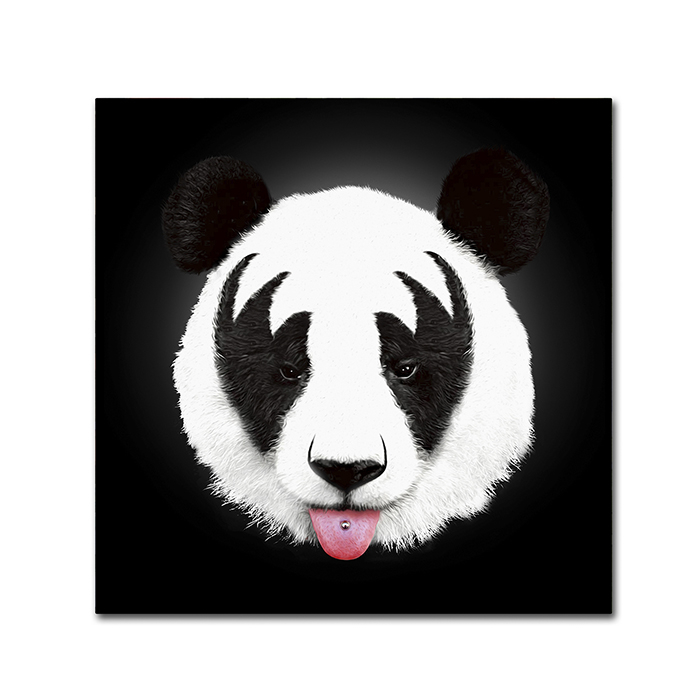 Robert Farkas 'Kiss Of A Panda' Canvas Wall Art 14 X 14