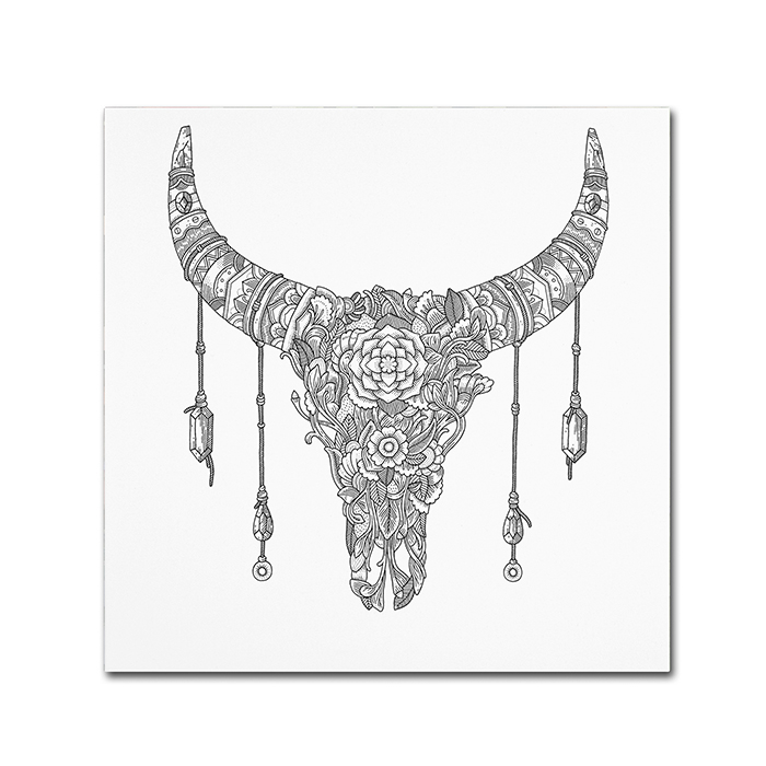 Filippo Cardu 'Buffalo Skull' Canvas Wall Art 14 X 14