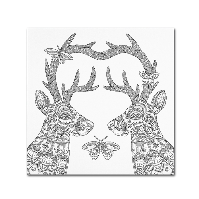 Filippo Cardu 'Deer Lovers' Canvas Wall Art 14 X 14
