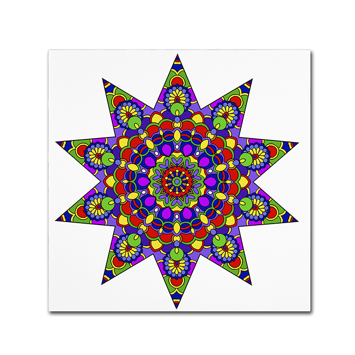 Kathy G. Ahrens 'Being Silly Mandala Colored' Canvas Wall Art 14 X 14