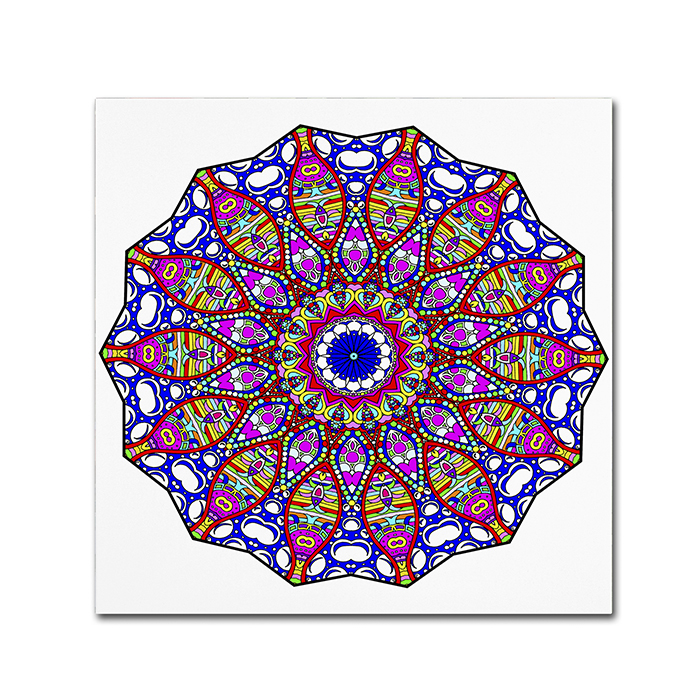 Kathy G. Ahrens 'Bubbles Mandala Overflowing' Canvas Wall Art 14 X 14