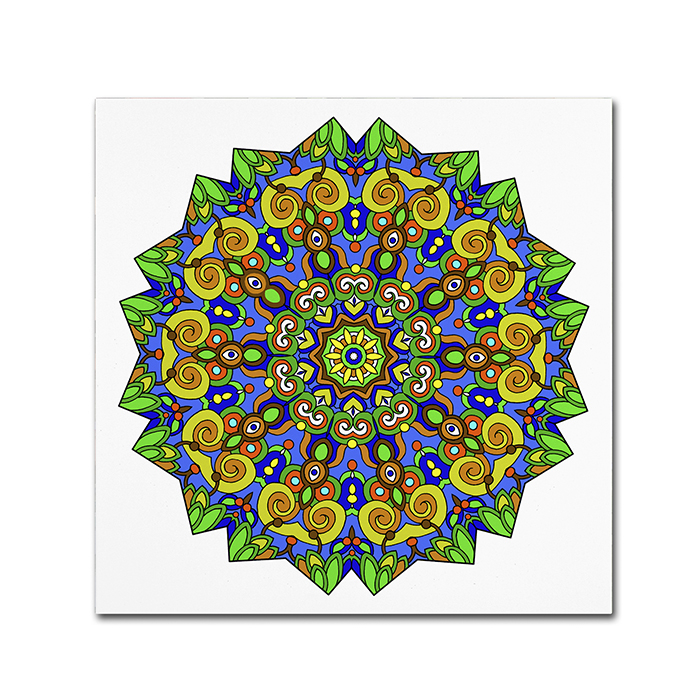 Kathy G. Ahrens 'Colorful Calming Mandala' Canvas Wall Art 14 X 14