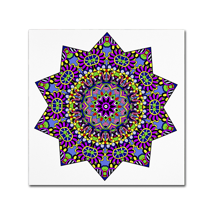 Kathy G. Ahrens 'Shining Mandala In Purples' Canvas Wall Art 14 X 14