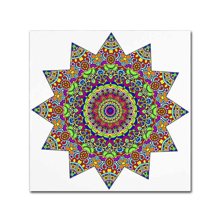 Kathy G. Ahrens 'Sparkling Sunny Day Mandala' Canvas Wall Art 14 X 14
