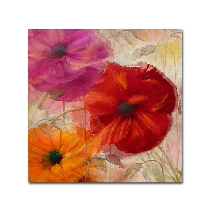 Color Bakery 'Penchant For Poppies I' Canvas Wall Art 14 X 14