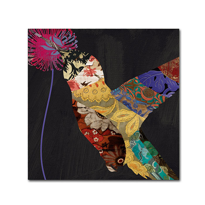 Color Bakery 'Hummingbird Brocade II' Canvas Wall Art 14 X 14