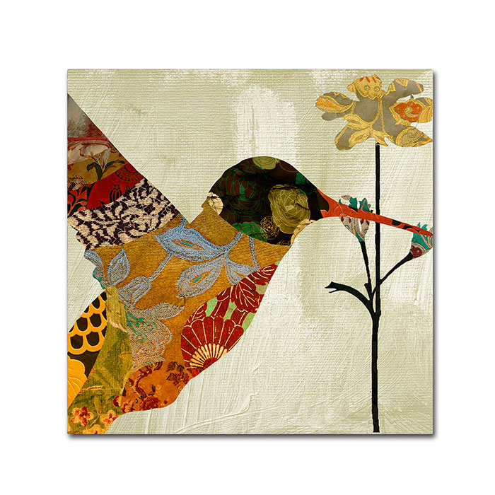 Color Bakery 'Hummingbird Brocade III' Canvas Wall Art 14 X 14