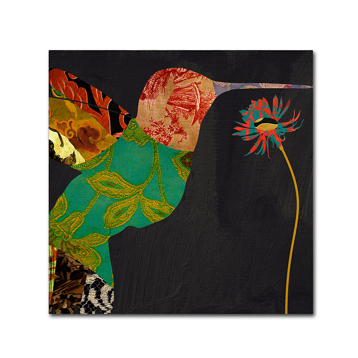 Color Bakery 'Hummingbird Brocade IV' Canvas Wall Art 14 X 14