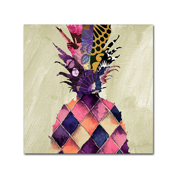 Color Bakery 'Pineapple Brocade II' Canvas Wall Art 14 X 14