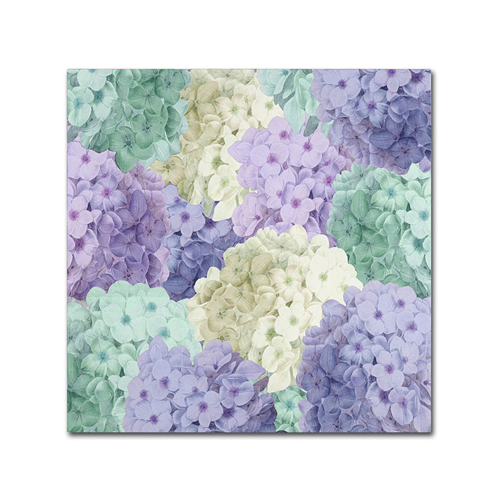 Color Bakery 'Hortensia Groundless Cool Tones' Canvas Wall Art 14 X 14