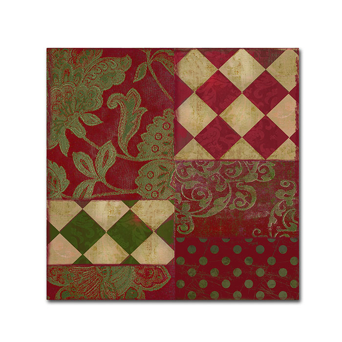 Color Bakery 'Merry Christmas Patchwork II' Canvas Wall Art 14 X 14