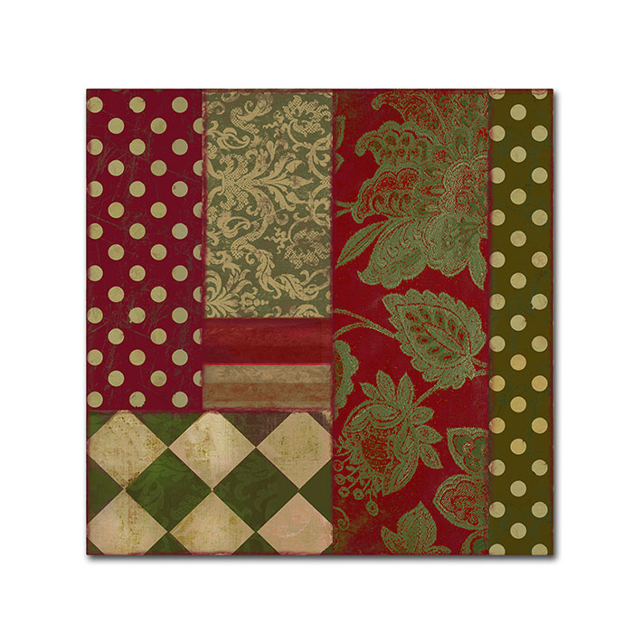Color Bakery 'Merry Christmas Patchwork III' Canvas Wall Art 14 X 14