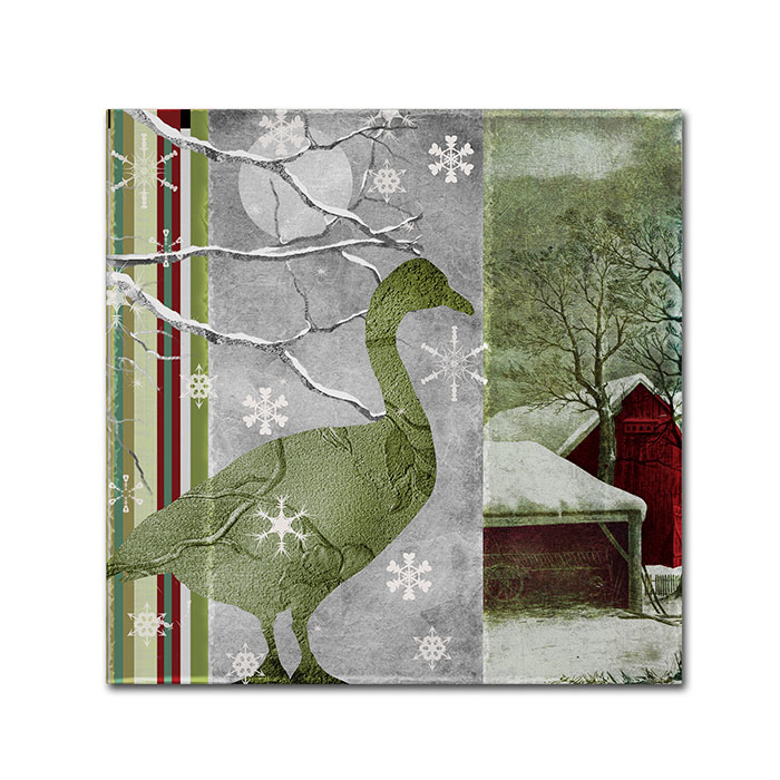 Color Bakery 'Country Xmas Duck' Canvas Wall Art 14 X 14