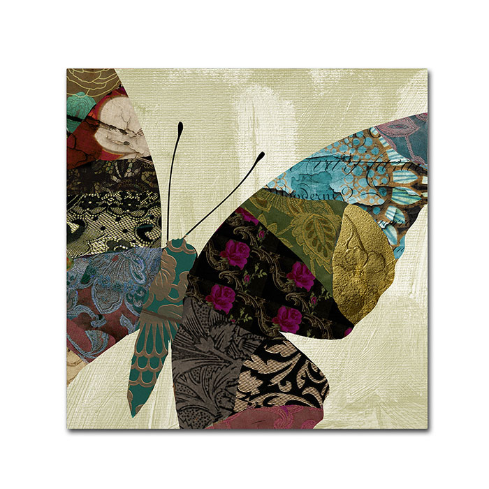 Color Bakery 'Butterfly Brocade IV' Canvas Wall Art 14 X 14
