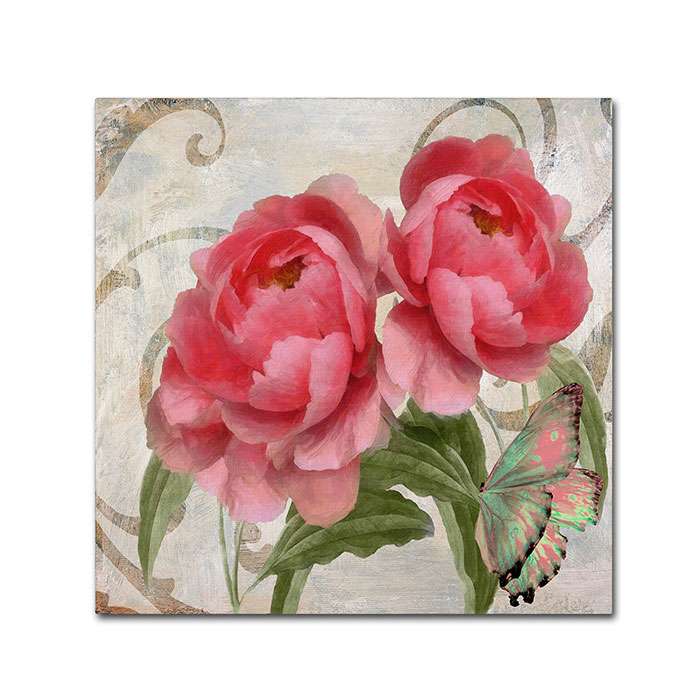 Color Bakery 'Apricot Peonies I' Canvas Wall Art 14 X 14