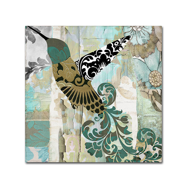 Color Bakery 'Hummingbird Batik II' Canvas Wall Art 14 X 14