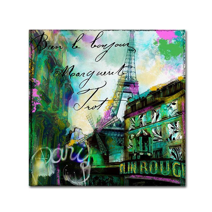 Color Bakery 'To Paris With Love II' Canvas Wall Art 14 X 14