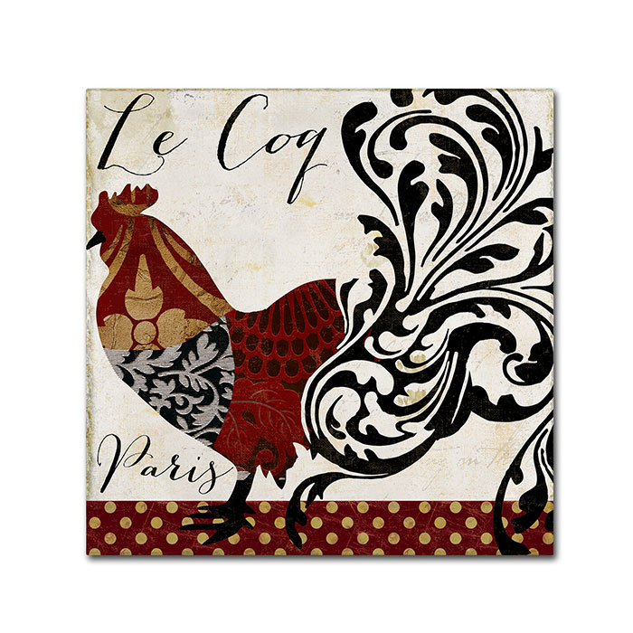 Color Bakery 'Roosters Of Paris I' Canvas Wall Art 14 X 14