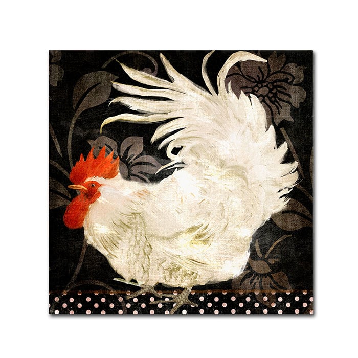 Color Bakery 'Rooster Damask I' Canvas Wall Art 14 X 14