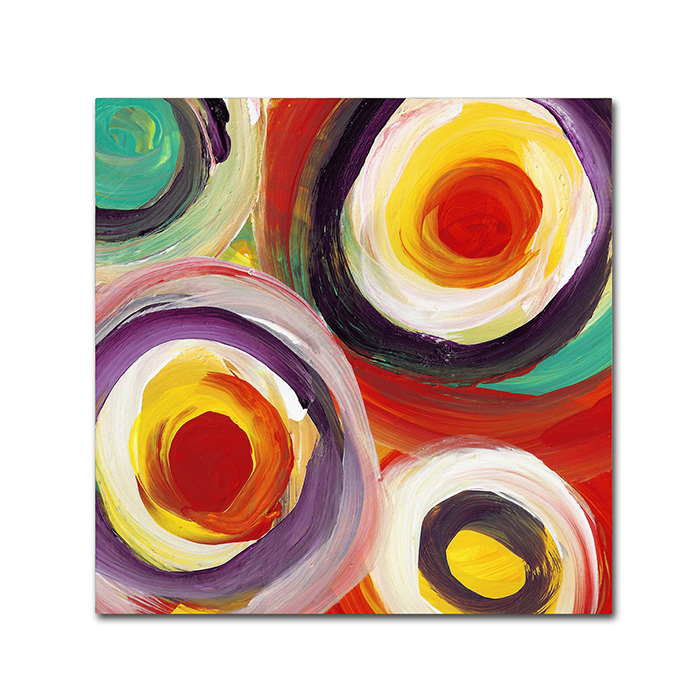 Amy Vangsgard 'Bright Bold Circles Square 3' Canvas Wall Art 14 X 14