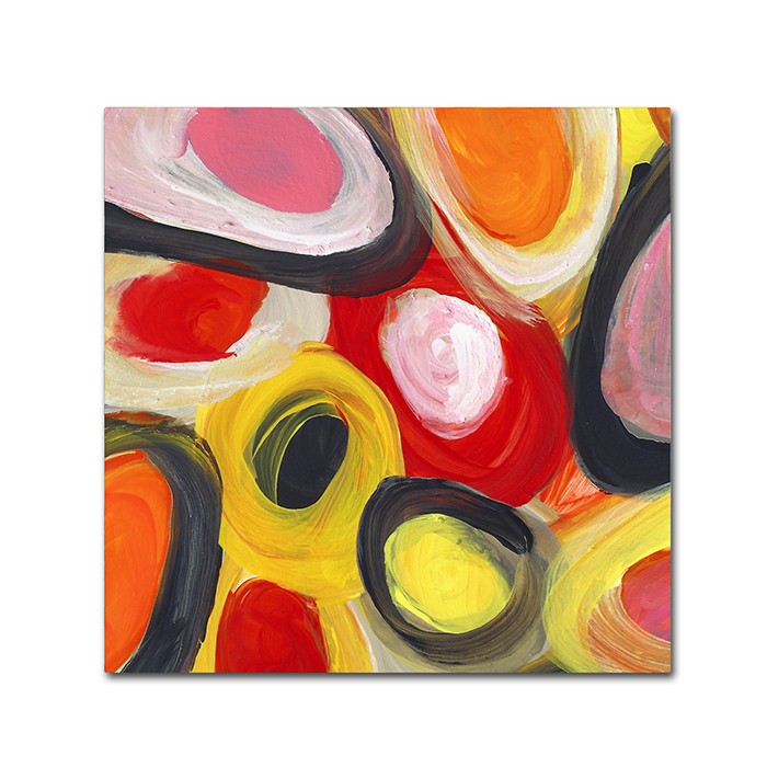 Amy Vangsgard 'Colorful Abstract Circles Square 3' Canvas Wall Art 14 X 14