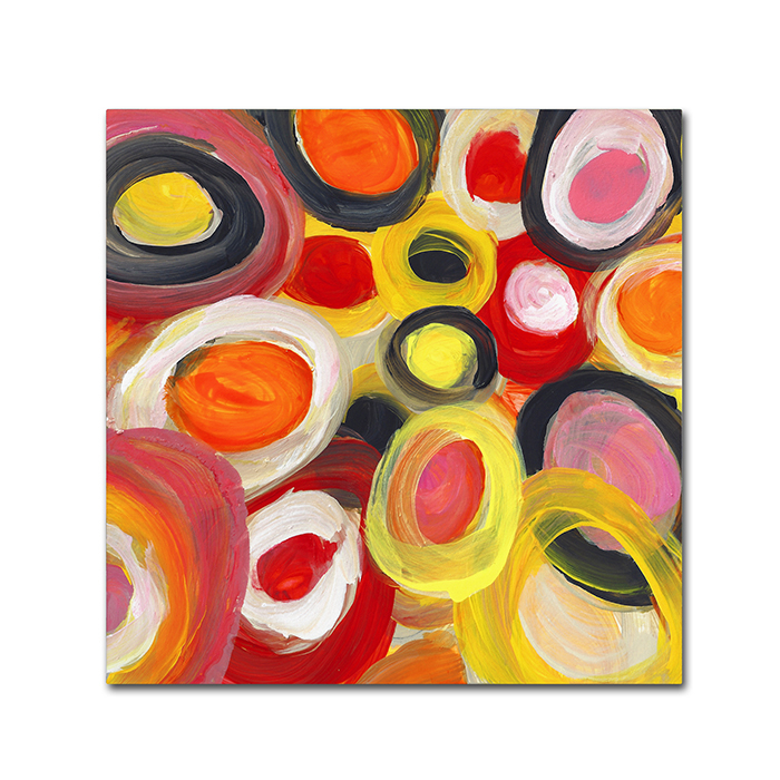 Amy Vangsgard 'Colorful Abstract Circles Square 1' Canvas Wall Art 14 X 14