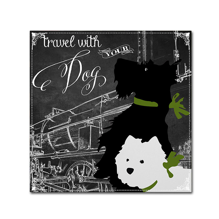 Color Bakery 'Travel With Your Dog' Canvas Wall Art 14 X 14
