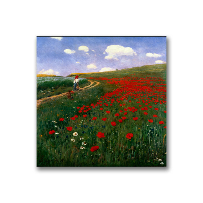 Pal Szinyei Merse'The Poppy Field' Canvas Wall Art 14 X 14