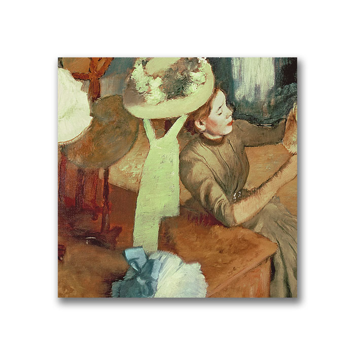 Edgar Degas 'The Millinery Shop' Canvas Wall Art 14 X 14